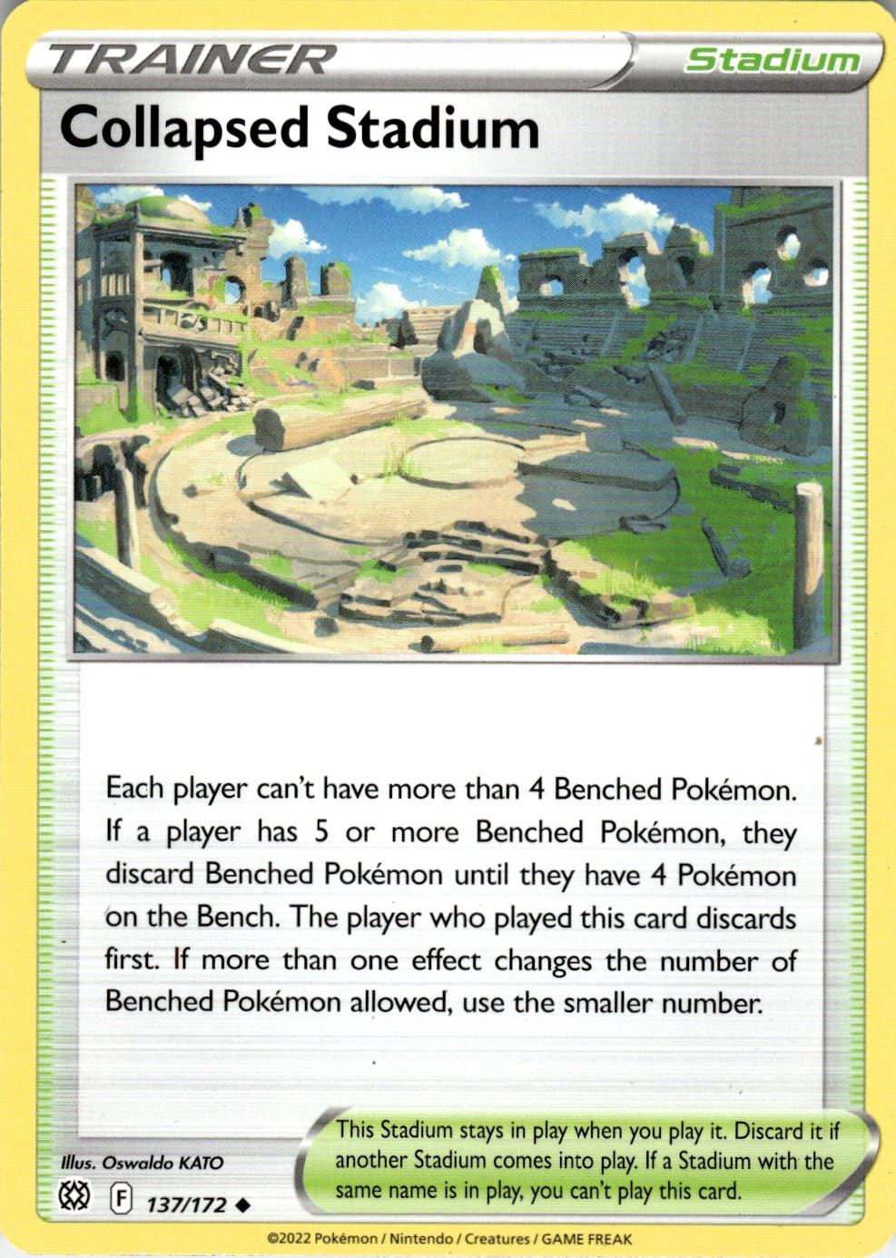 2022 POKEMON COLLAPSED STADIUM 137/172 UNCOMMON BRILLIANT STARS NEAR MINT