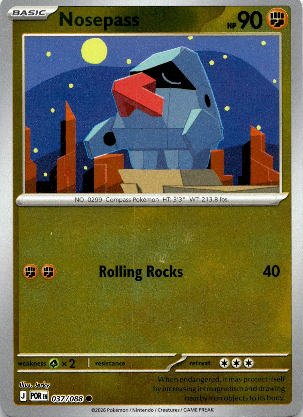 Nosepass 037/088 Common Perfect Order Pokemon Reverse Holo Near Mint