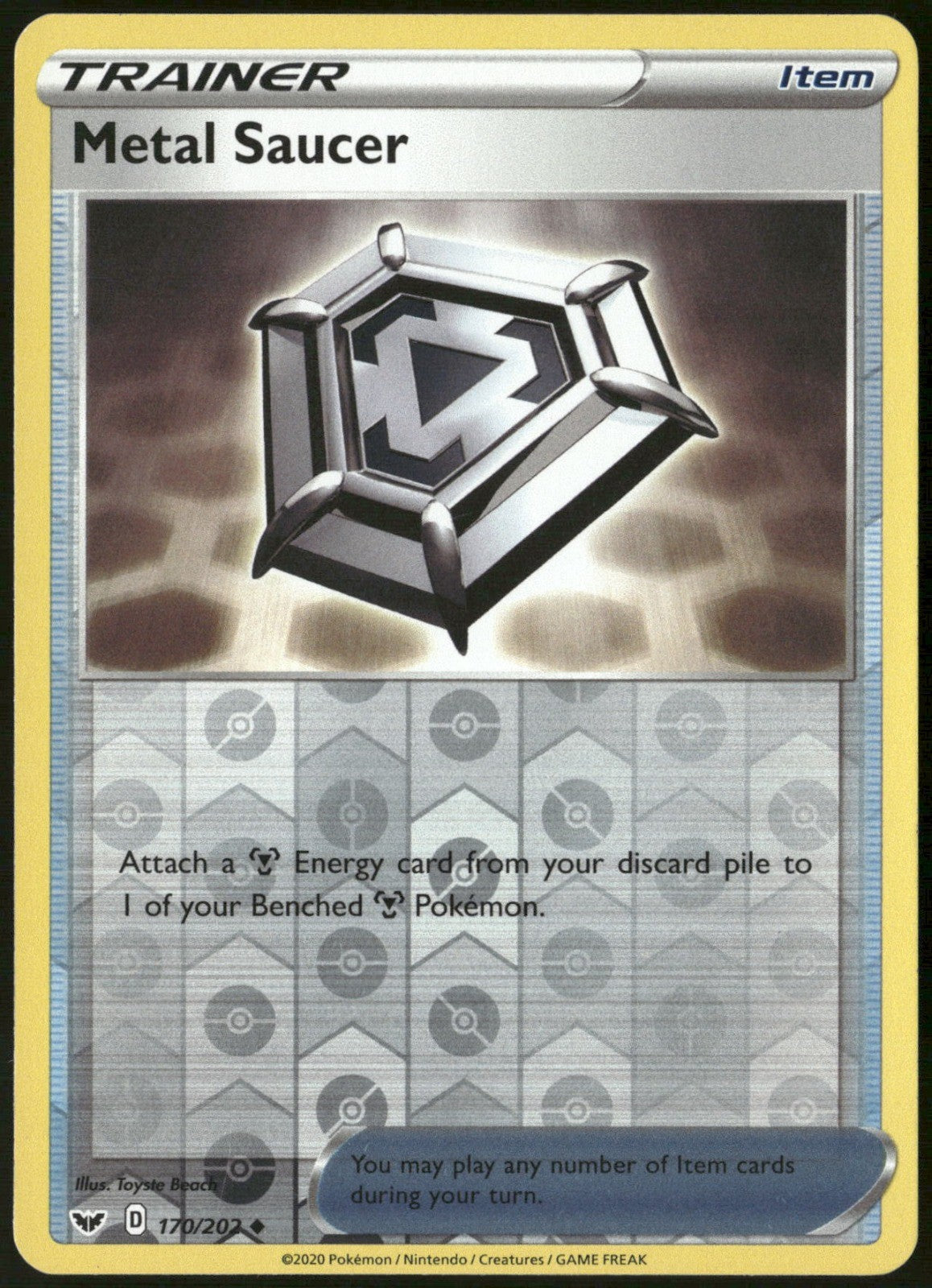 Metal Saucer Reverse Holo Uncommon SWSH01: Sword & Shield Base Set 170/202 NM