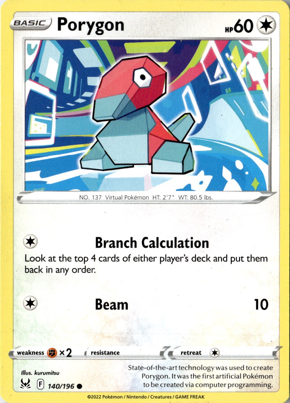 2022 POKEMON PORYGON 140/196 COMMON LOST ORIGIN NEAR MINT