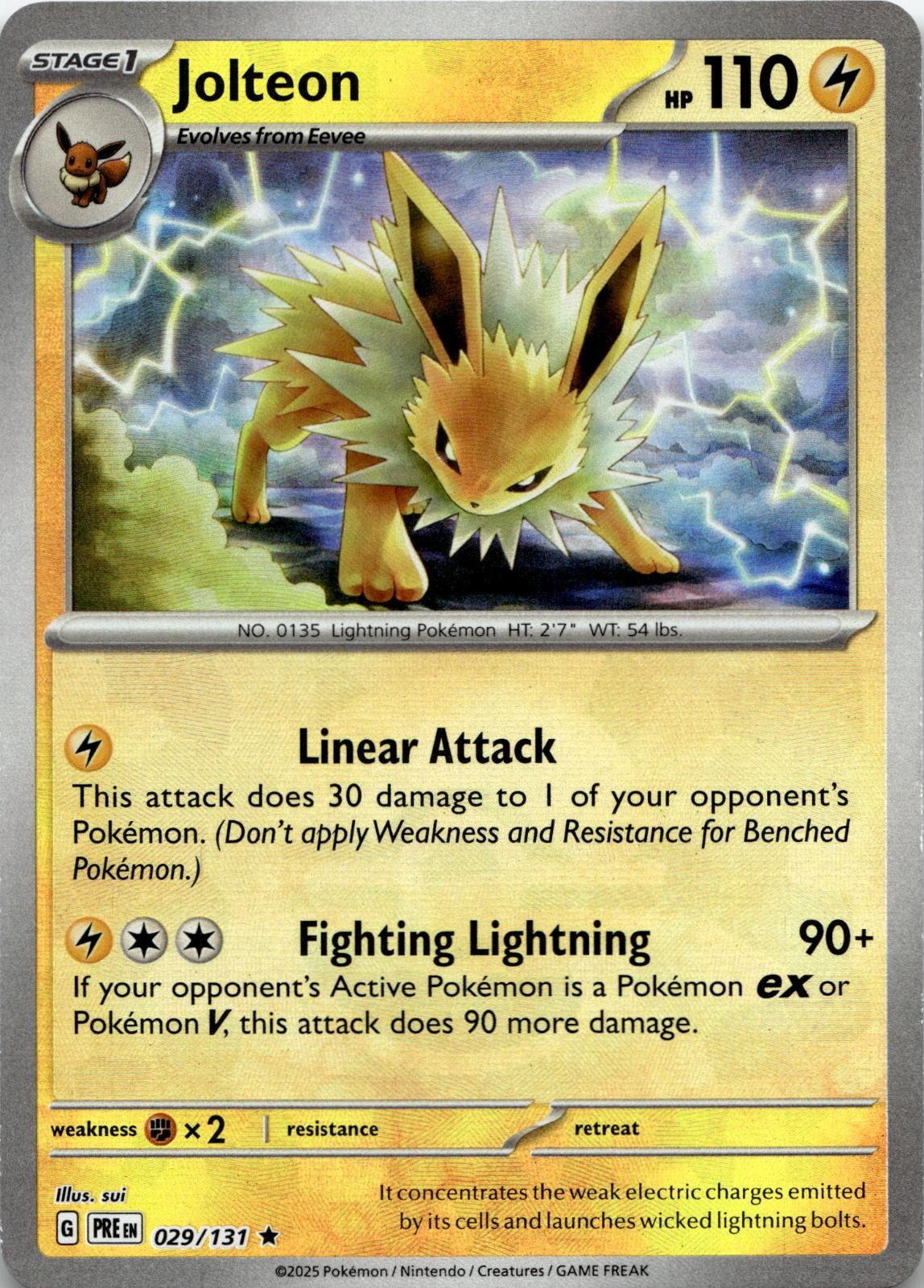 Jolteon 029/131 Holo Rare Prismatic Evolutions Pokemon Near Mint