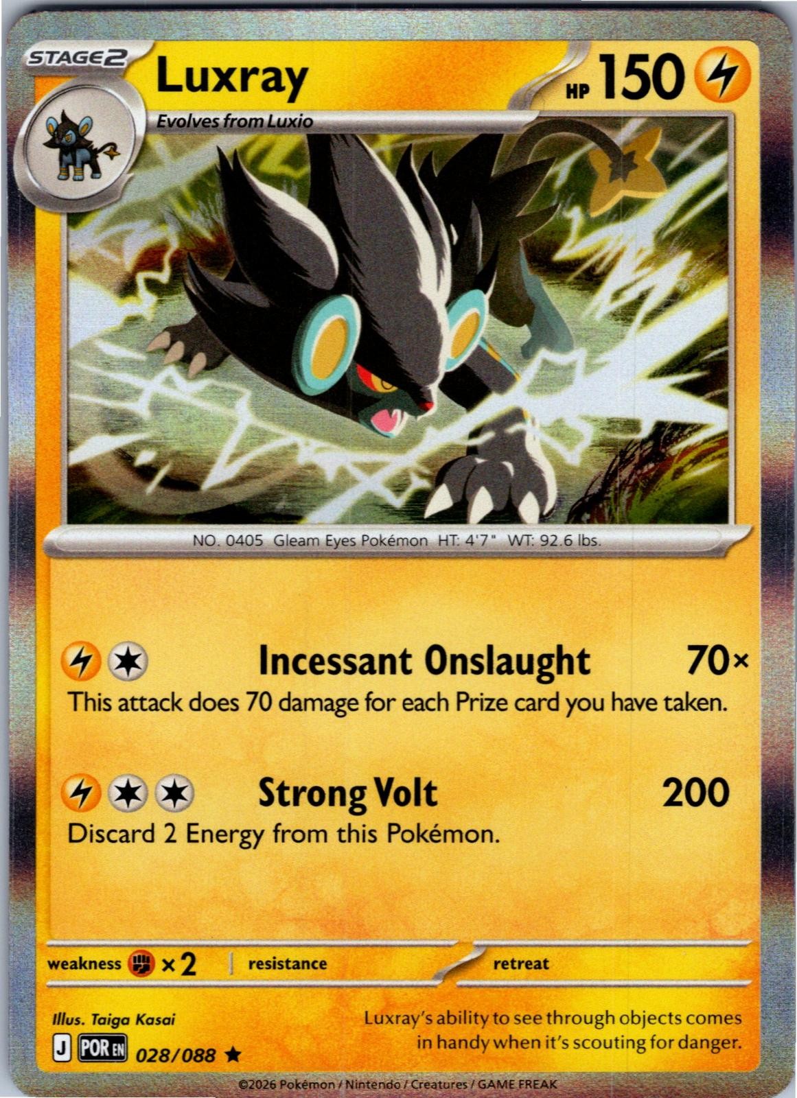 Luxray 028/088 Rare Perfect Order Pokemon Holo Near Mint