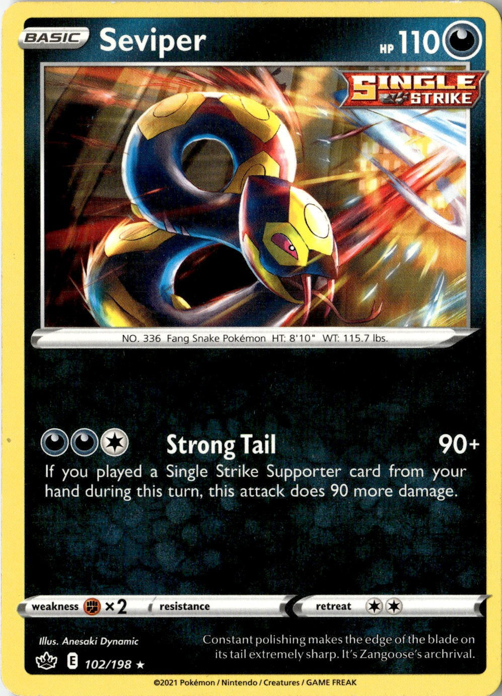 2021 POKEMON SEVIPER 102/198 RARE CHILLING REIGN NEAR MINT