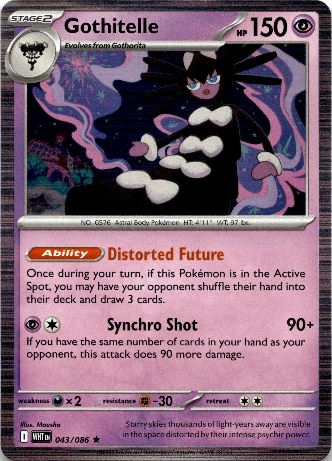 Gothitelle 043/086 Holo Rare White Flare Pokemon Near Mint