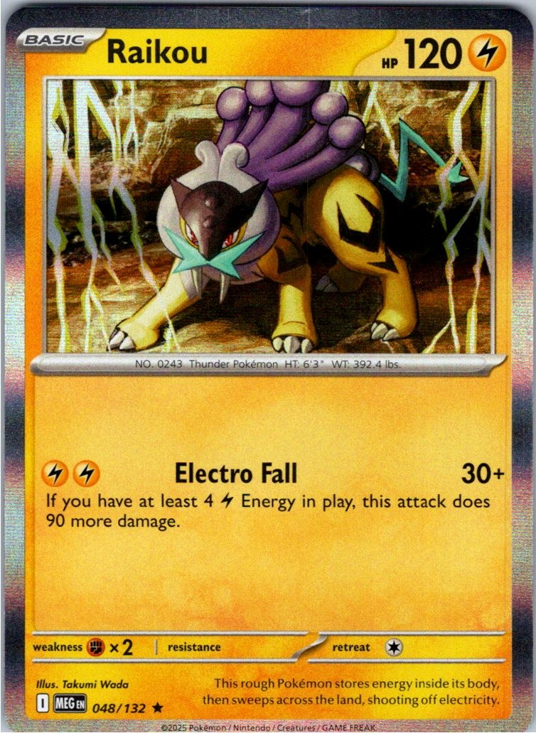 Raikou 048/132 Rare Mega Evolution Pokemon Holo Near Mint