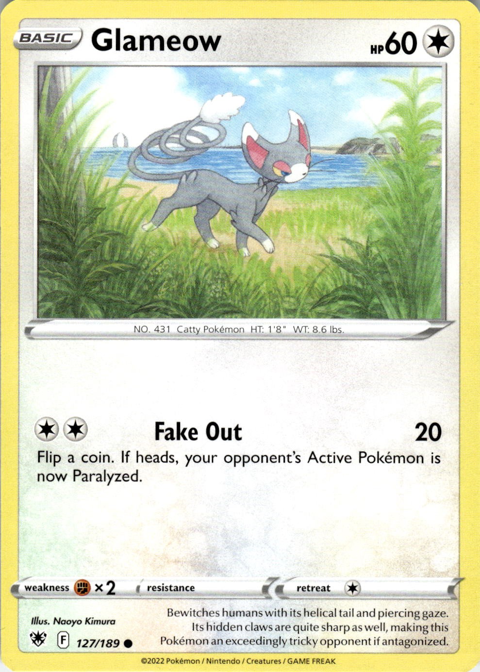 Glameow 127/189 Common Astral Radiance Pokemon Near Mint