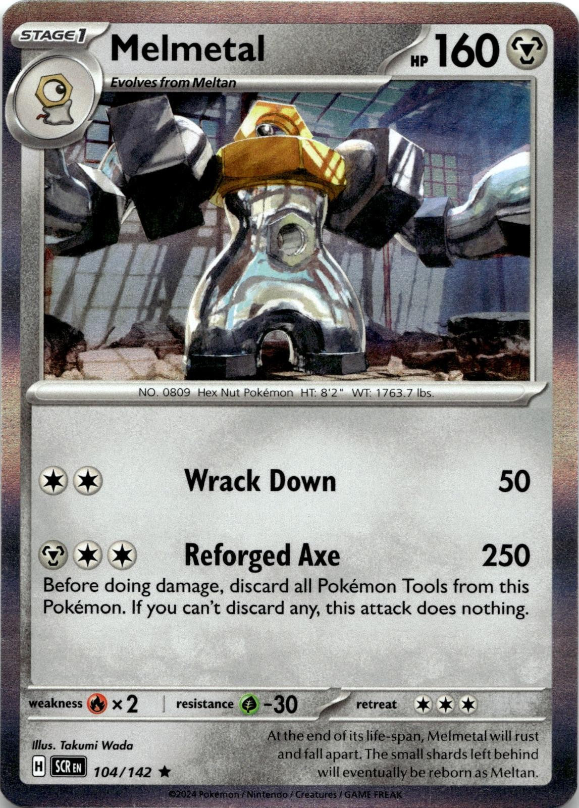 Melmetal 104/142 Rare Stellar Crown Pokemon Holo Near Mint