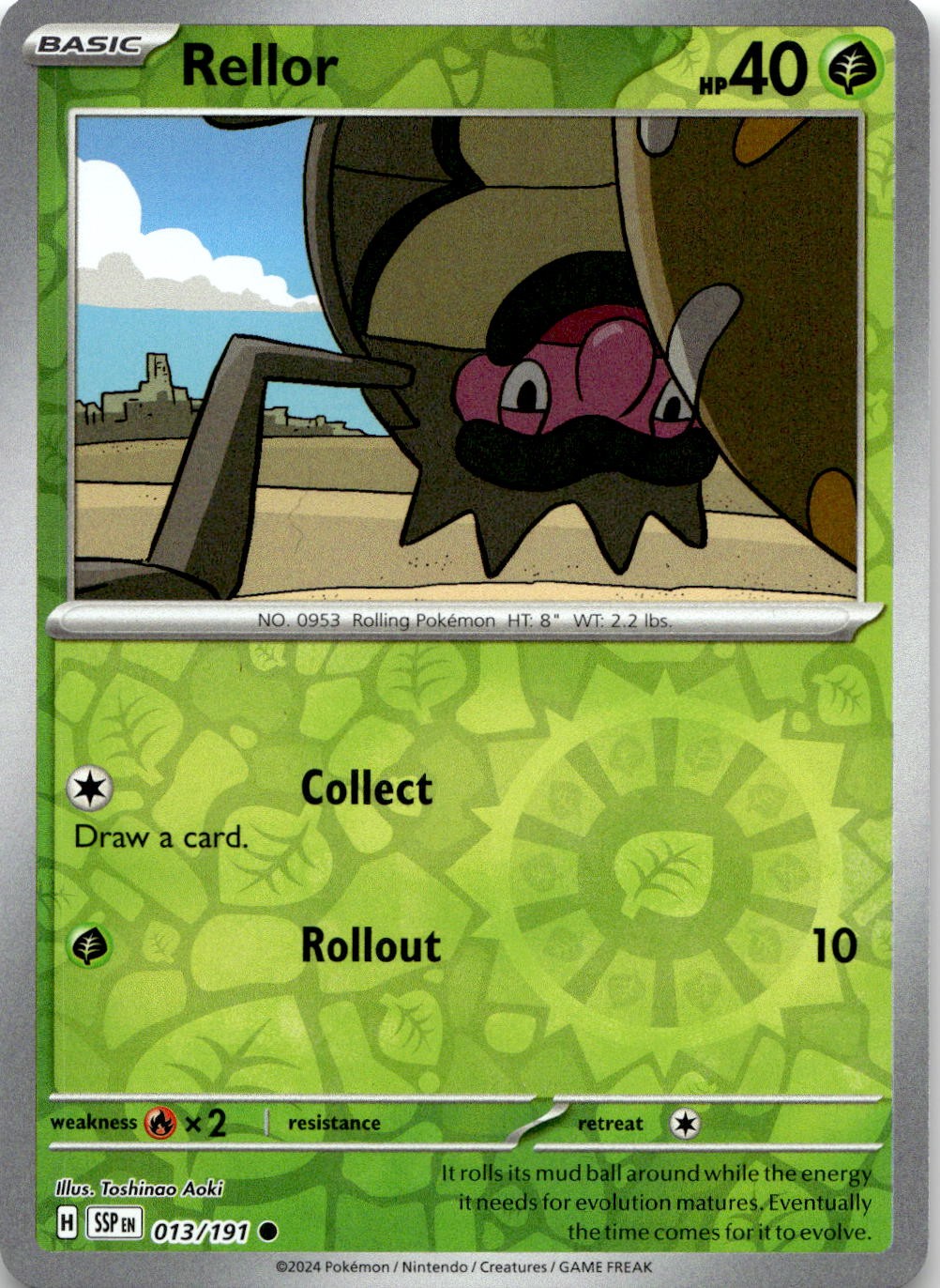 Rellor 013/191 Common Surging Sparks Pokemon Reverse Holo Near Mint