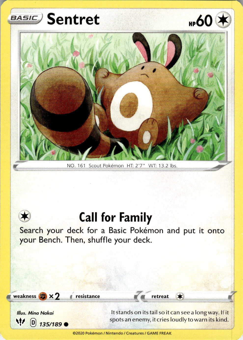 Sentret 135/189 Common Darkness Ablaze Pokemon NM