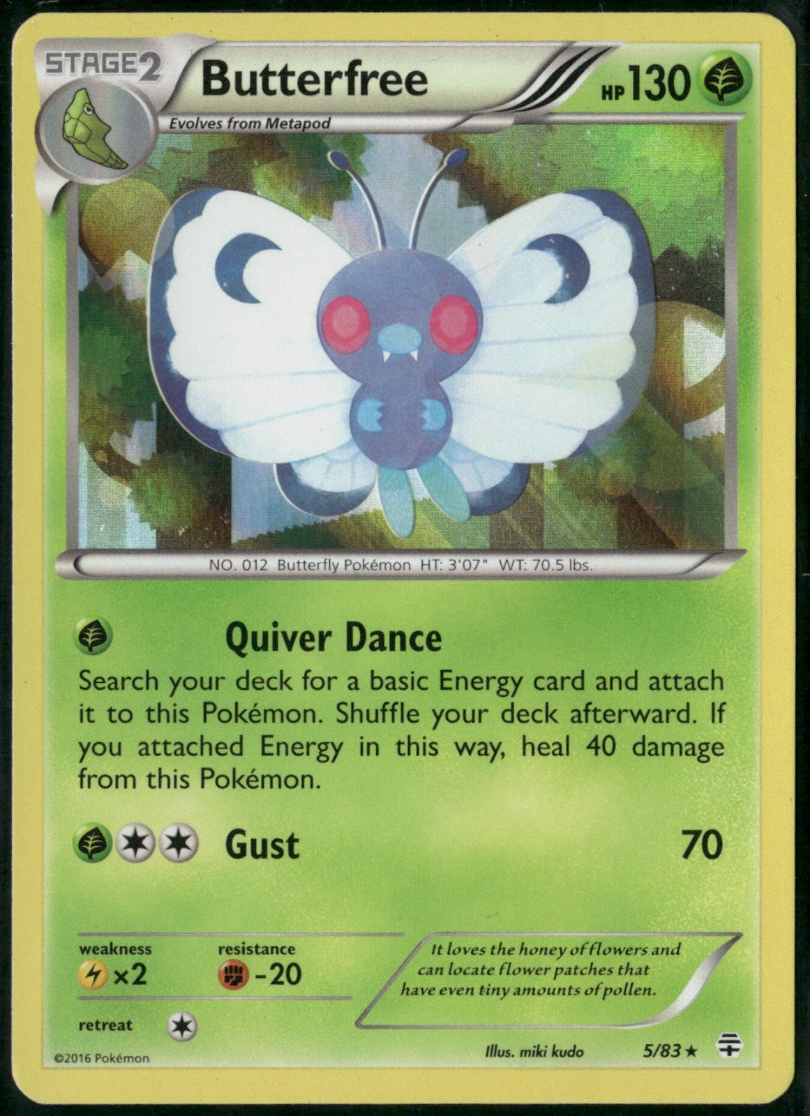 Butterfree Holo Rare Generations 5/83 NM