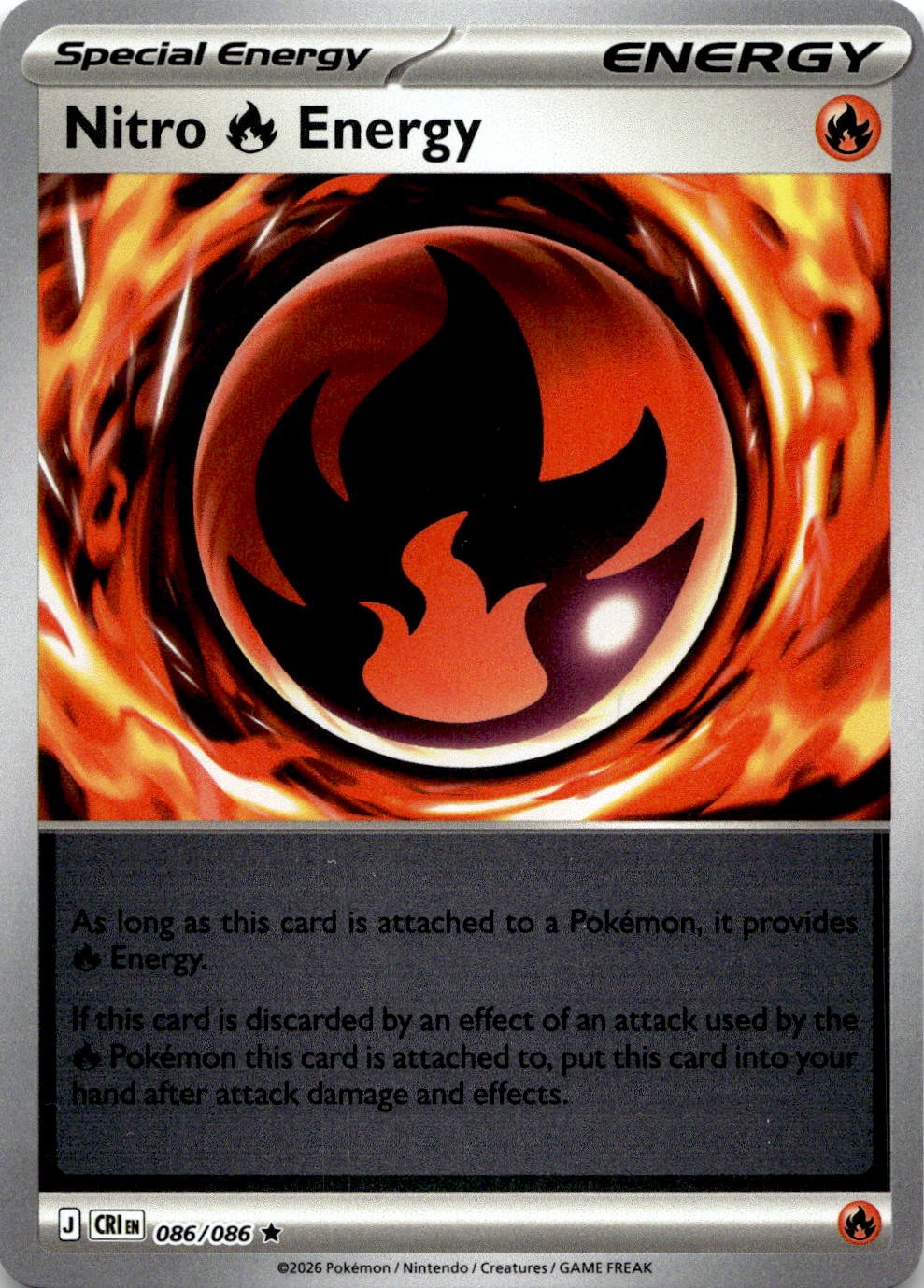 Nitro R Energy 086/086 Rare Chaos Rising Pokemon Reverse Holo Near Mint