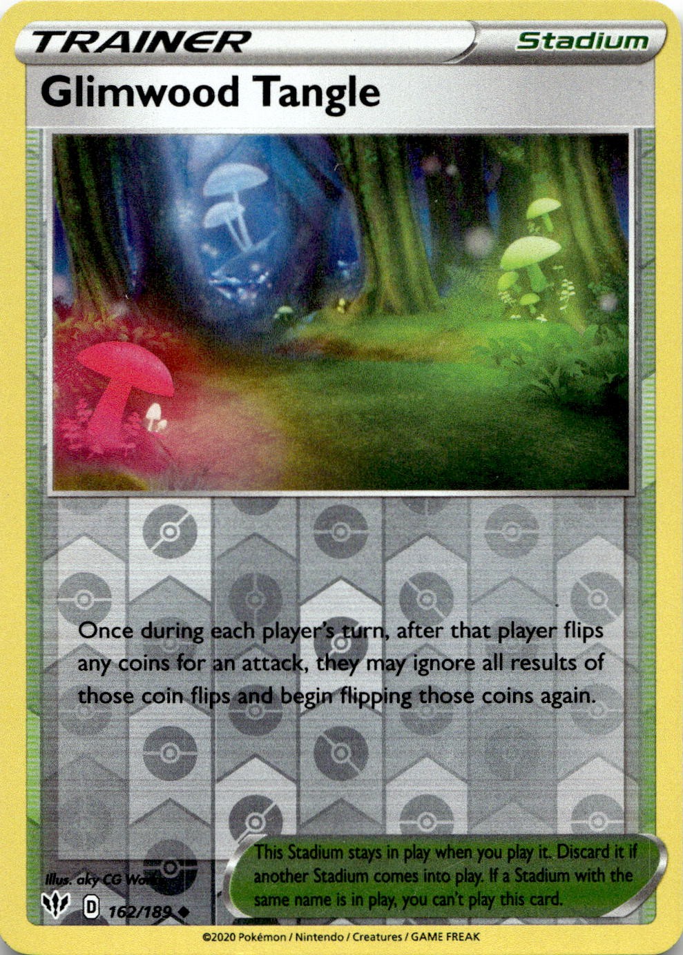 Glimwood Tangle 162/189 Uncommon Darkness Ablaze Pokemon Reverse Holo LP