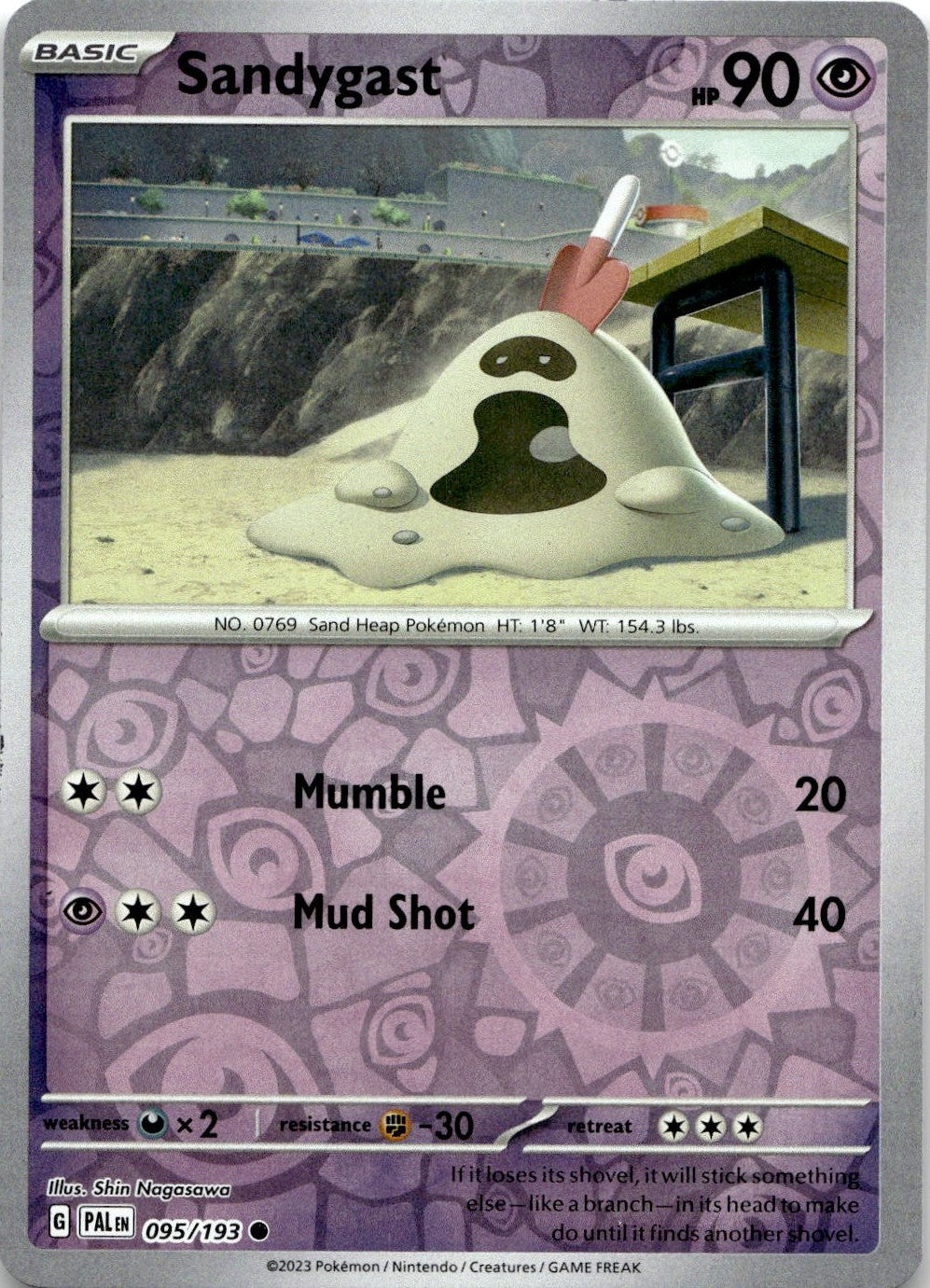 Sandygast 095/193 Common Paldea Evolved Pokemon Reverse Holo Near Mint