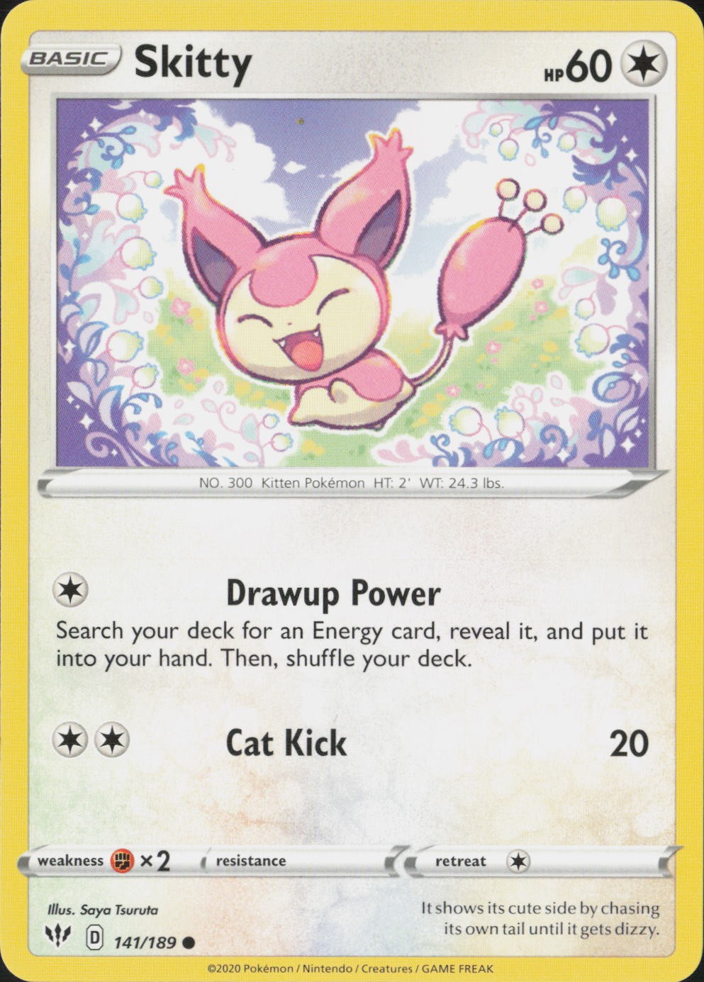 Skitty Common SWSH03: Darkness Ablaze 141/189 NM