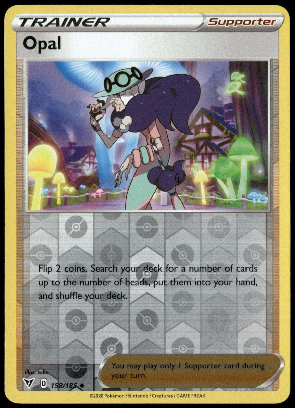 Opal Reverse Holo Uncommon SWSH04: Vivid Voltage 158/185 NM