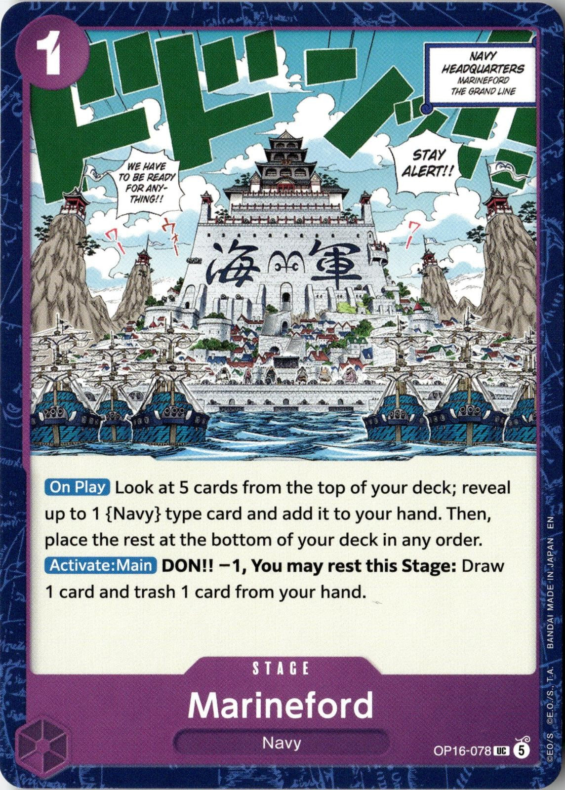 2026 ONE PIECE MARINEFORD OP16-078 UNCOMMON THE TIME OF BATTLE NEAR MINT