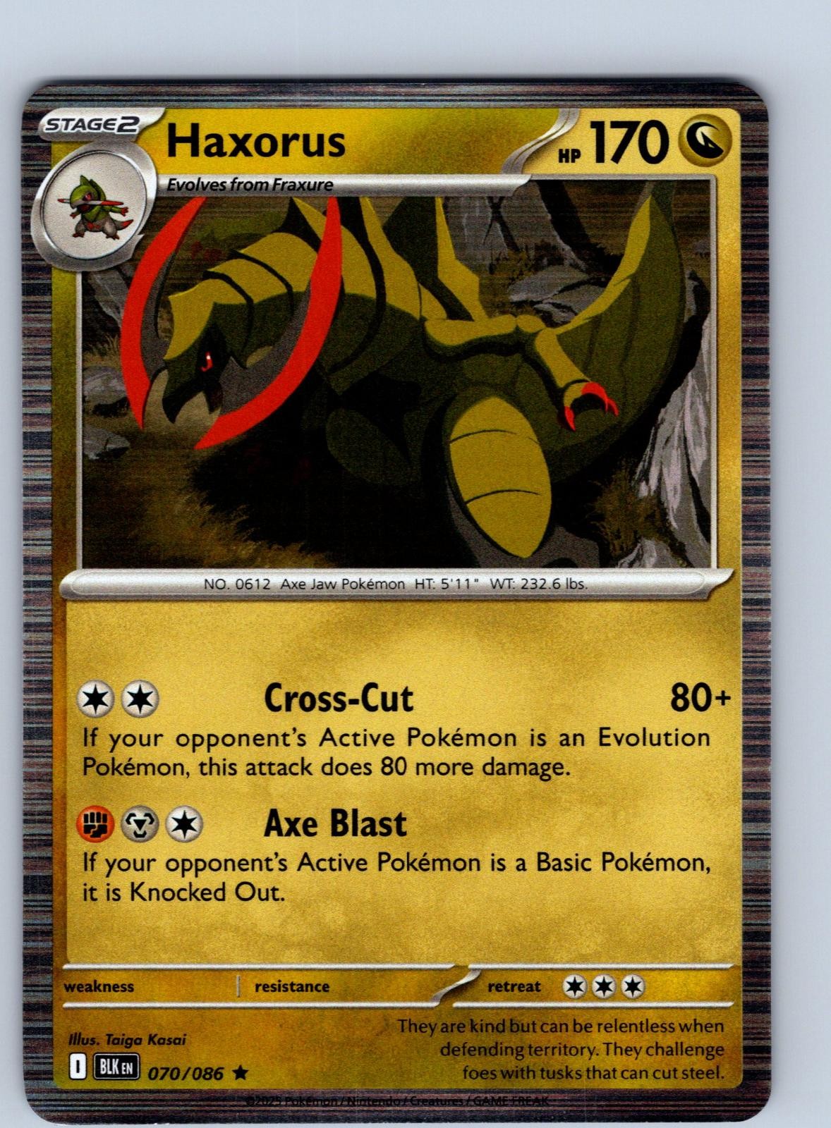Haxorus 070/086 Holo Rare Black Bolt Pokemon Near Mint