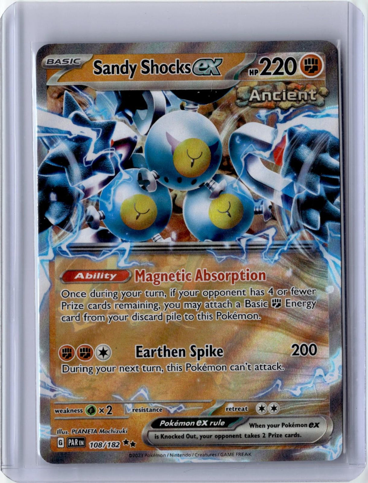 2023 POKEMON SANDY SHOCKS EX 108/182 DOUBLE RARE PARADOX RIFT HOLO NEAR MINT