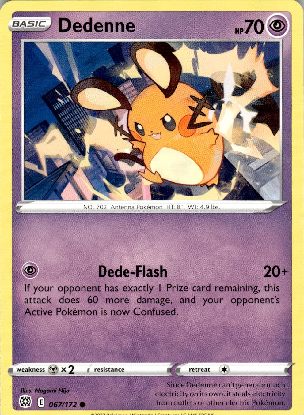 Dedenne 067/172 Common Brilliant Stars Pokemon Near Mint