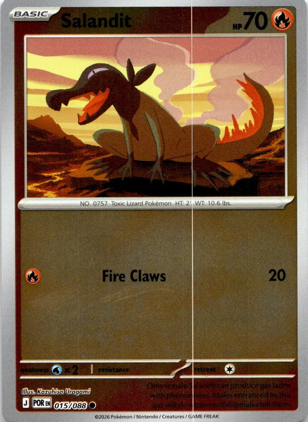 Salandit 015/088 Common Perfect Order Pokemon Reverse Holo Near Mint
