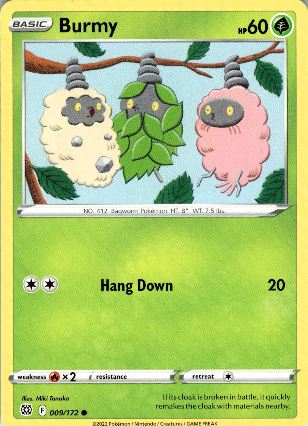 Burmy 009/172 Common Brilliant Stars Pokemon Near Mint
