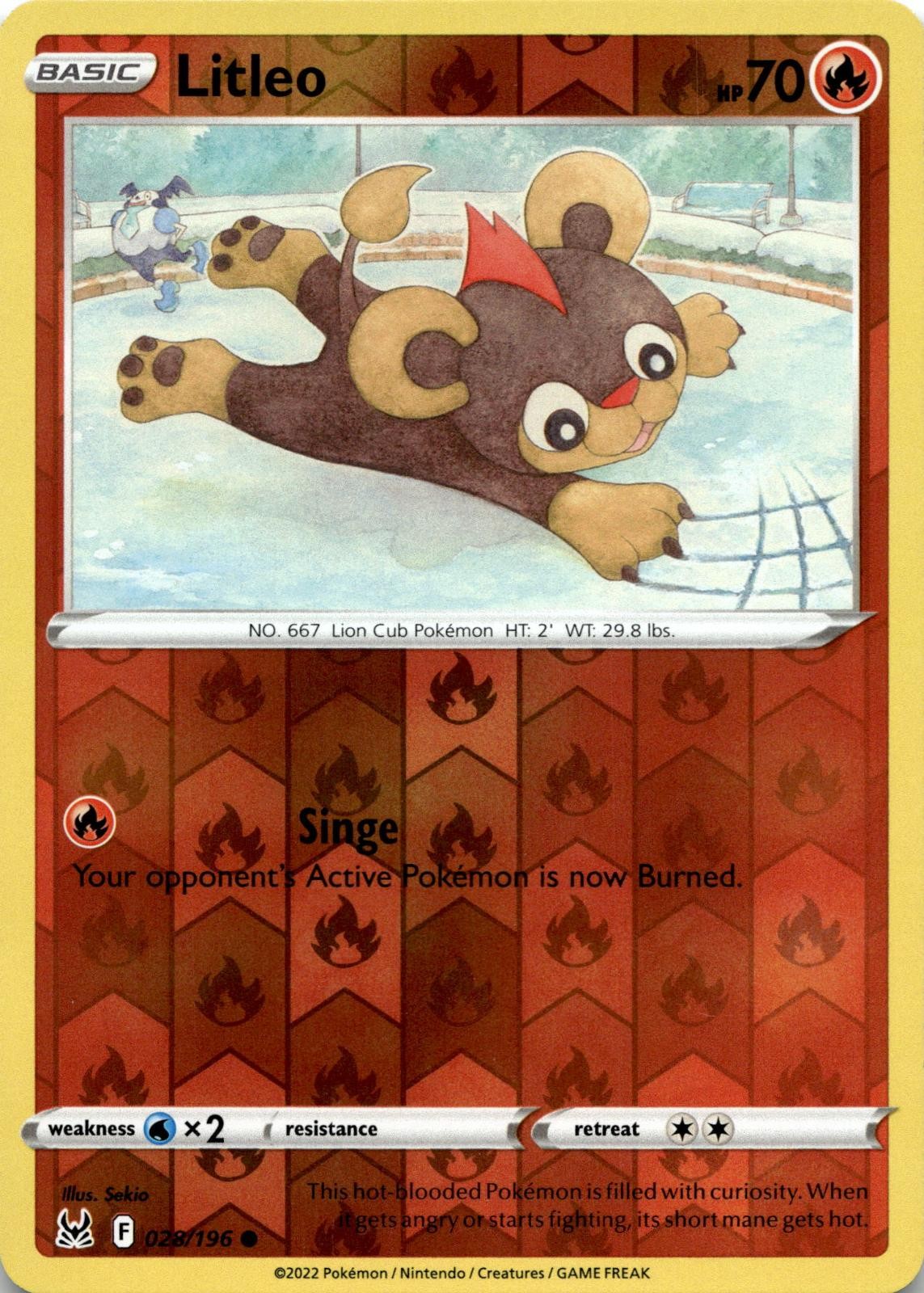 Litleo 028/196 Common Lost Origin Pokemon Near Mint
