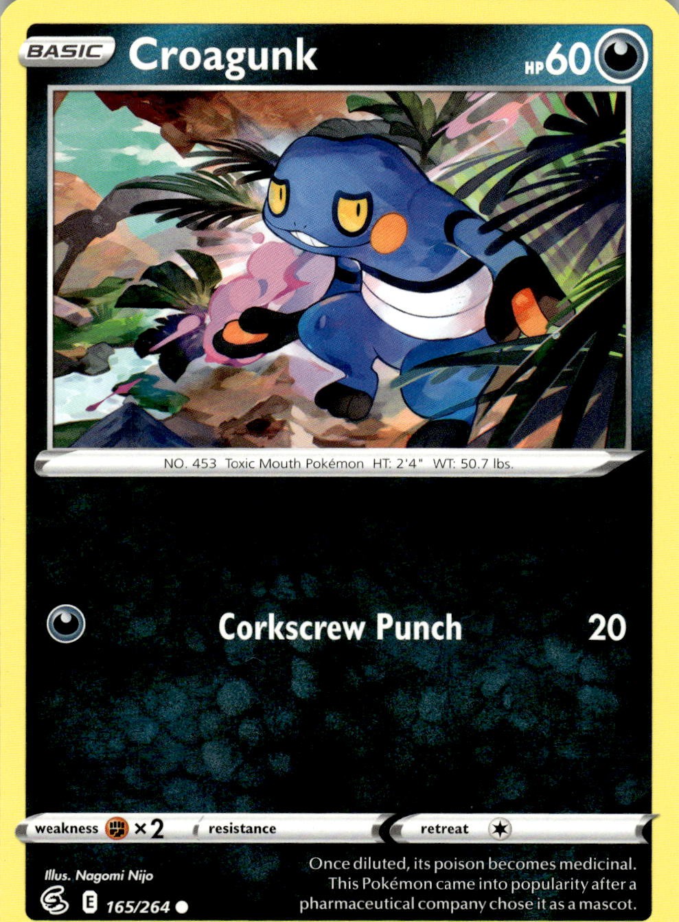 Croagunk 165/264 Common Fusion Strike Pokemon Near Mint