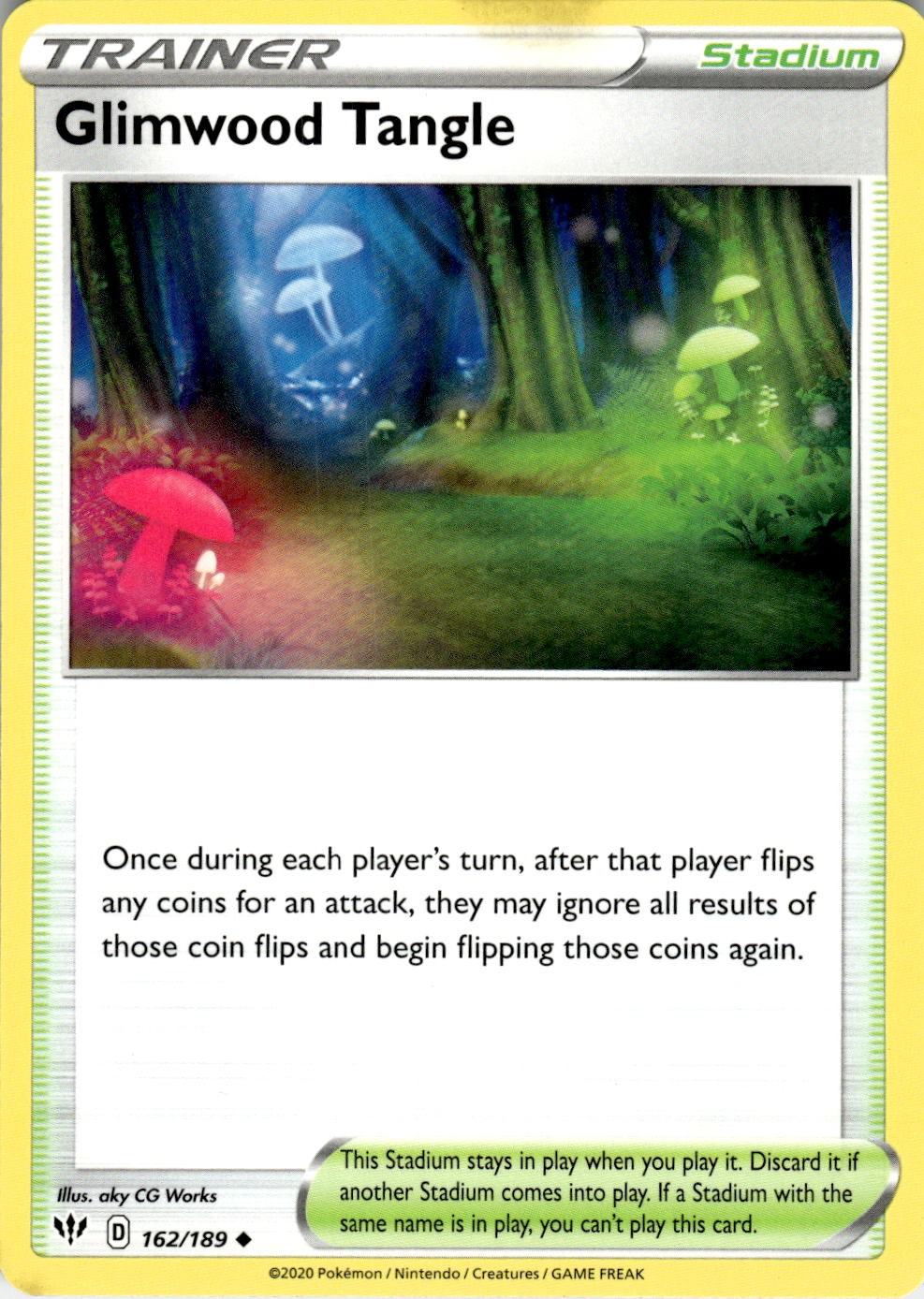 Glimwood Tangle 162/189 Uncommon Darkness Ablaze Pokemon Near Mint