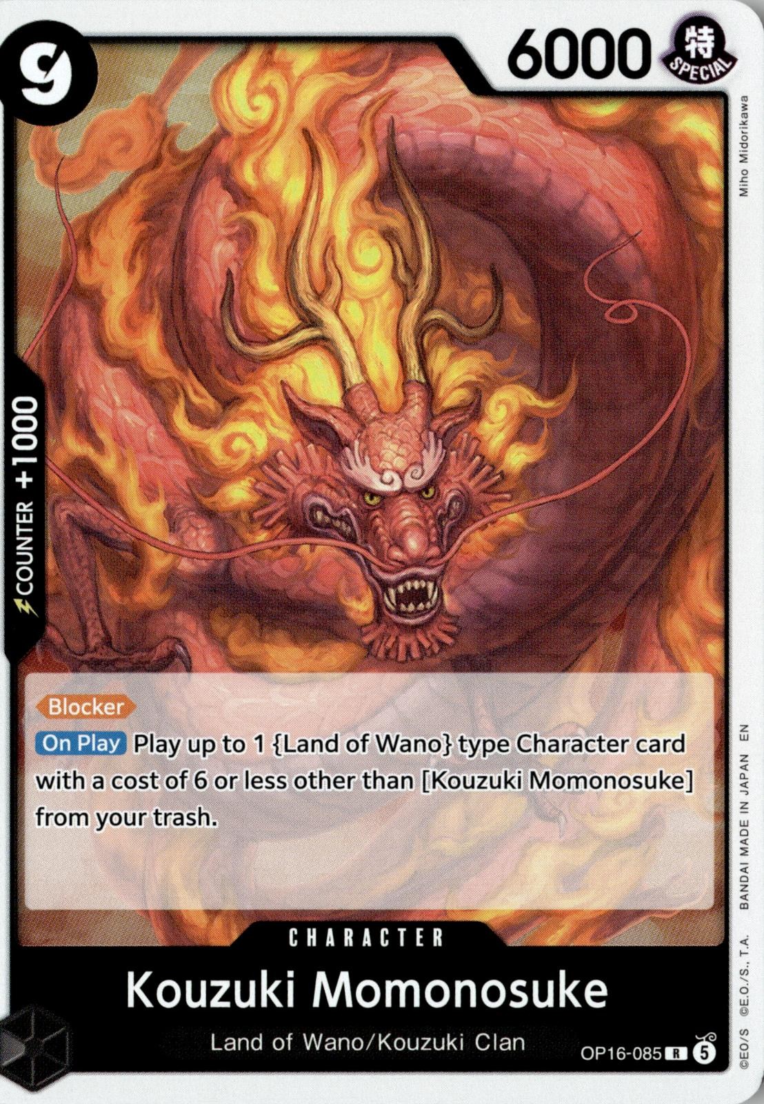 2026 ONE PIECE KOUZUKI MOMONOSUKE (085) OP16-085 RARE THE TIME OF BATTLE FOIL NM