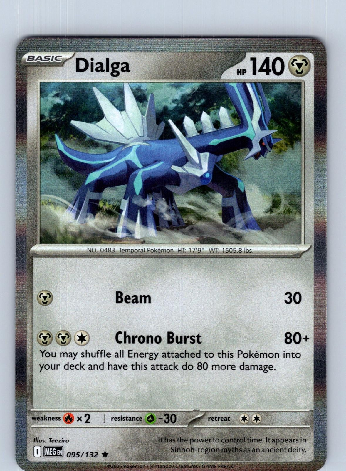 Dialga 095/132 Rare Mega Evolution Pokemon Holo Near Mint