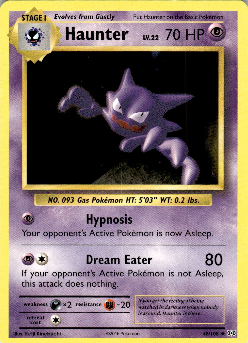 Haunter 48/108 Uncommon Evolutions Pokemon Near Mint