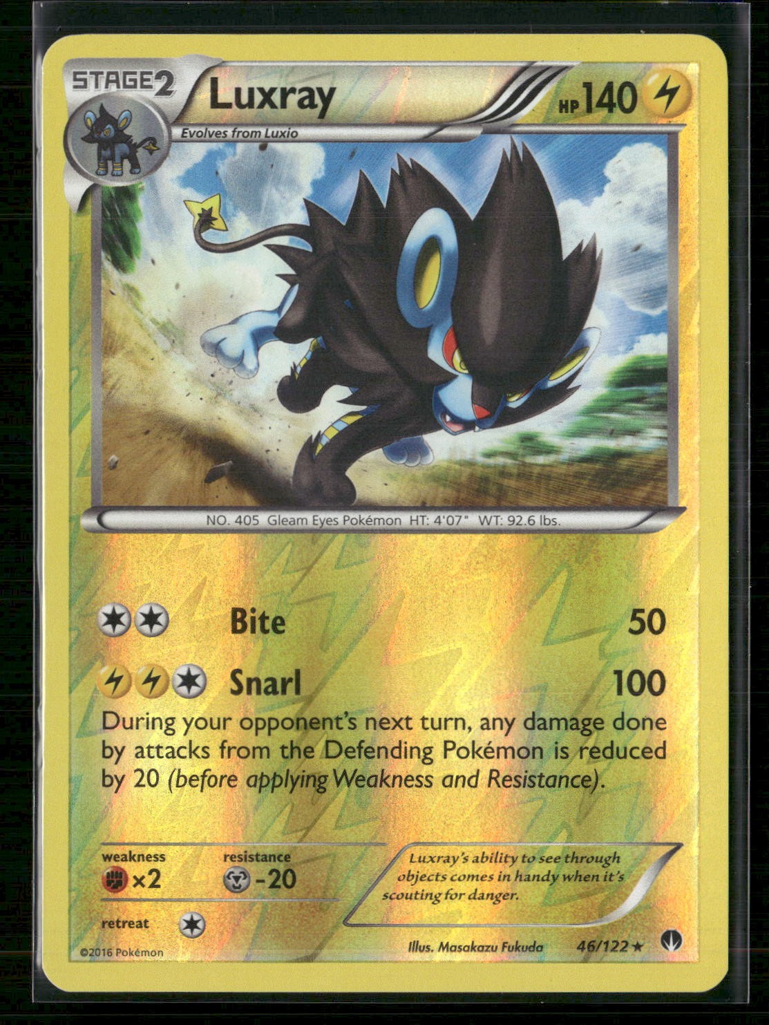 Luxray Reverse Holo Rare XY - BREAKpoint 46/122 NM