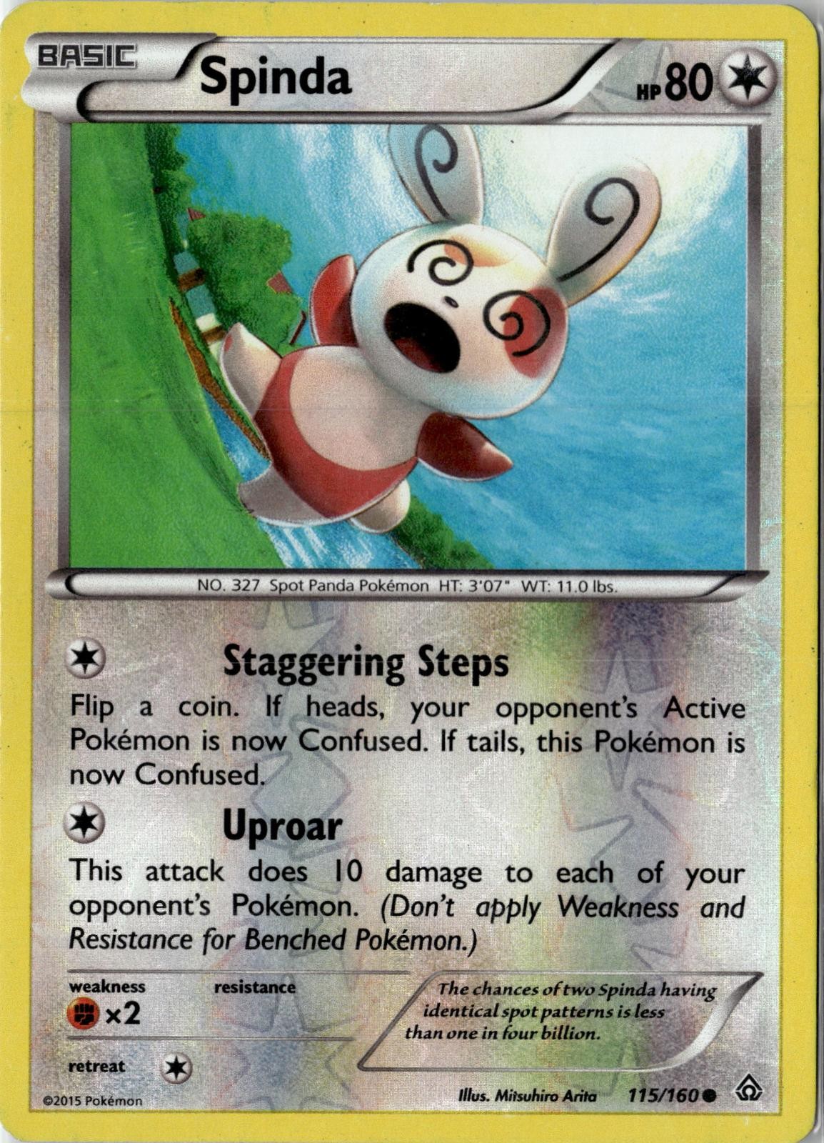 2015 POKEMON SPINDA 115/160 COMMON PRIMAL CLASH NEAR MINT