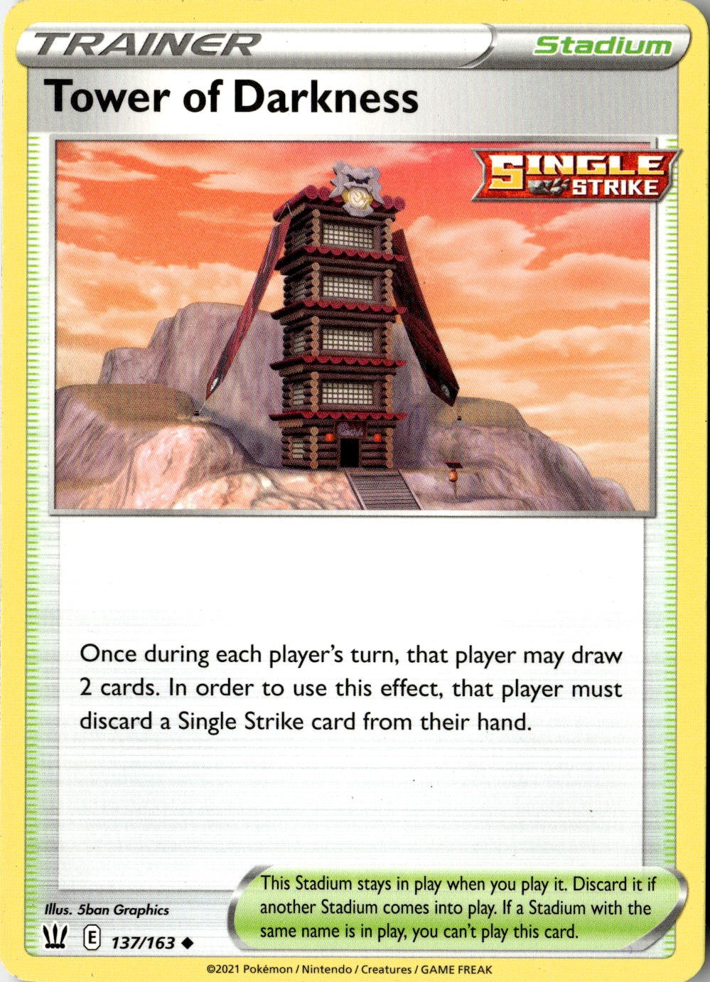 2021 POKEMON TOWER OF DARKNESS 137/163 UNCOMMON BATTLE STYLES NEAR MINT