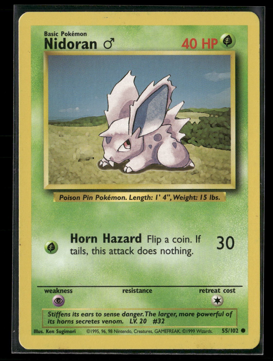 Nidoran M Common Base Set 055/102 LP