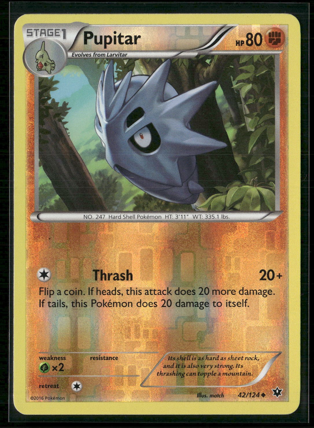 Pupitar Reverse Holo Uncommon XY - Fates Collide 42/124 NM