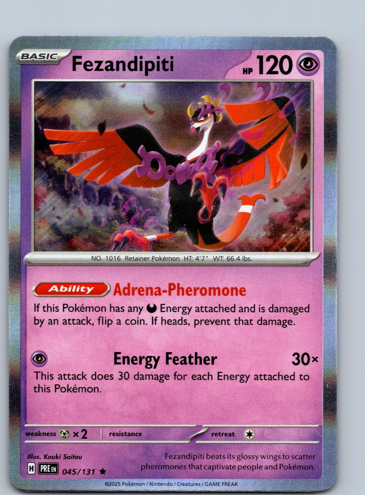 Fezandipiti 045/131 Holo Rare Prismatic Evolutions Pokemon Near Mint