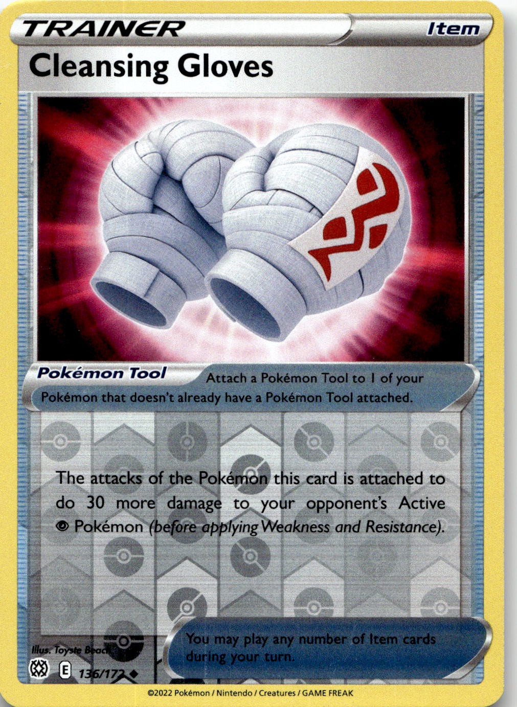 Cleansing Gloves 136/172 Uncommon Brilliant Stars Pokemon Reverse Holo Near Mint
