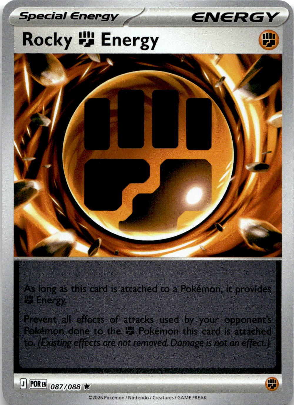 Rocky Fighting Energy 087/088 Rare Prize Pack Series Cards Pokemon Near Mint
