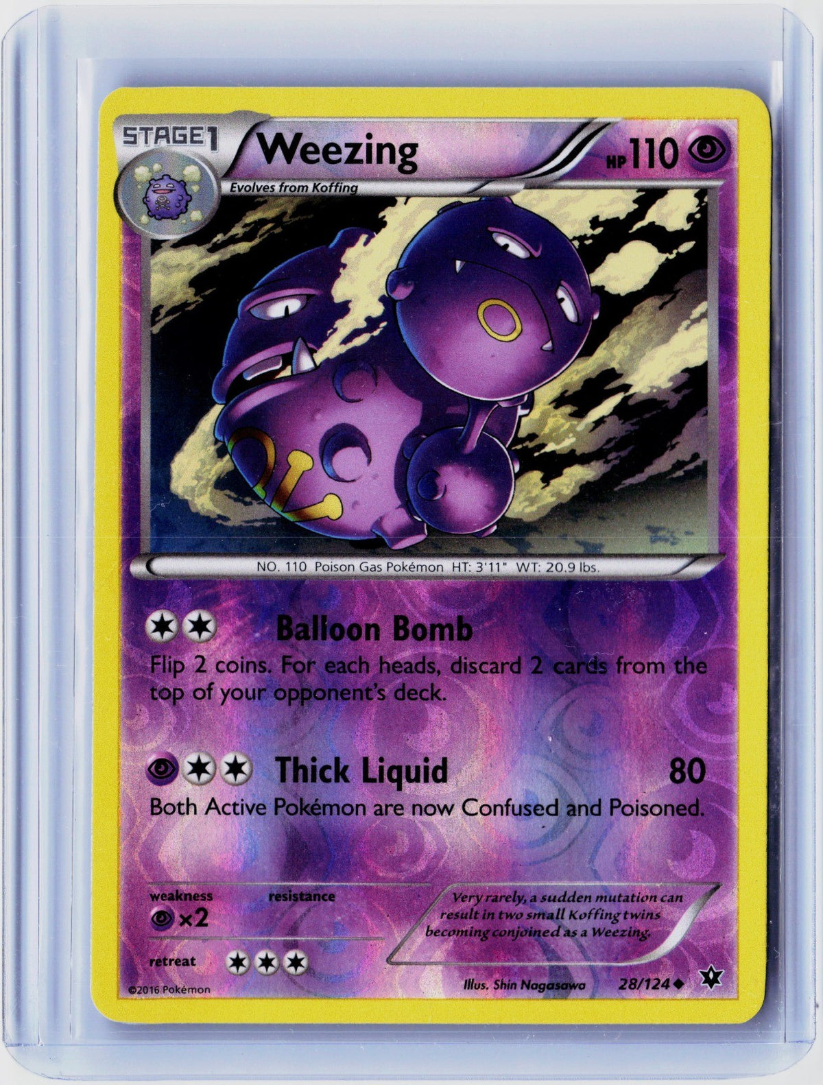 Weezing Reverse Holo Uncommon XY - Fates Collide 28/124 NM