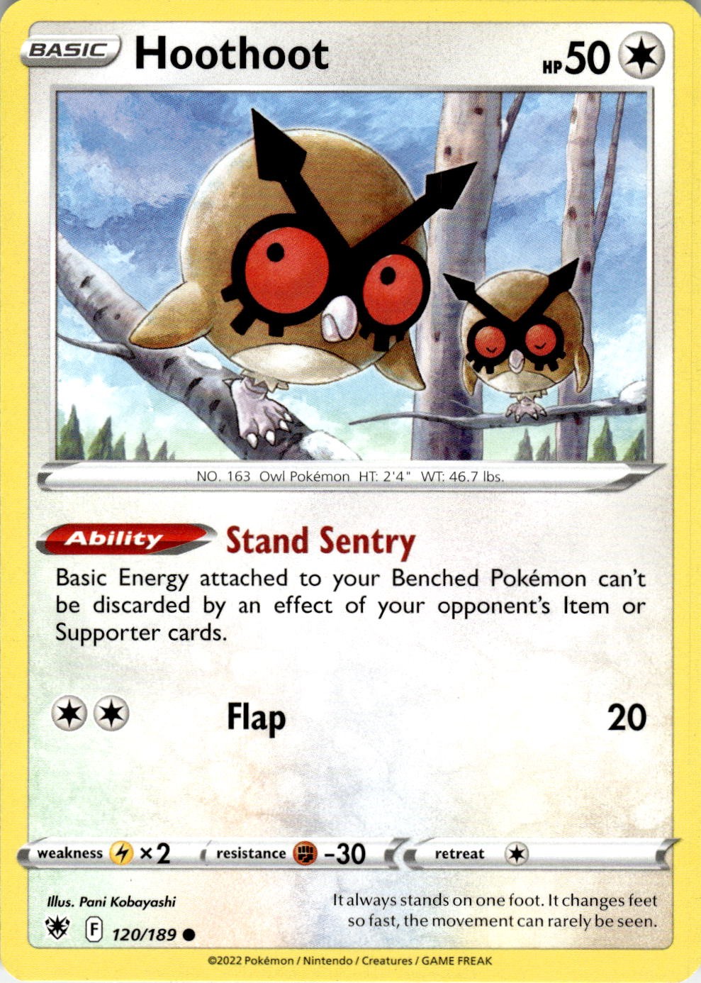 Hoothoot 120/189 Common Astral Radiance Pokemon Near Mint