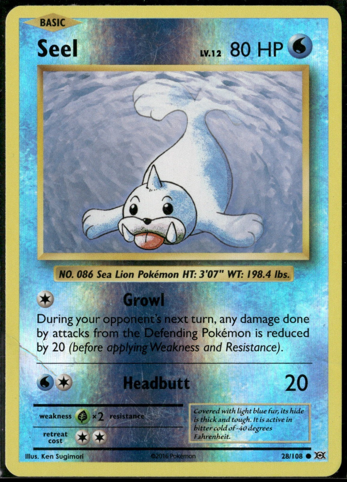 Seel Reverse Holo Common XY - Evolutions 28/108 NM