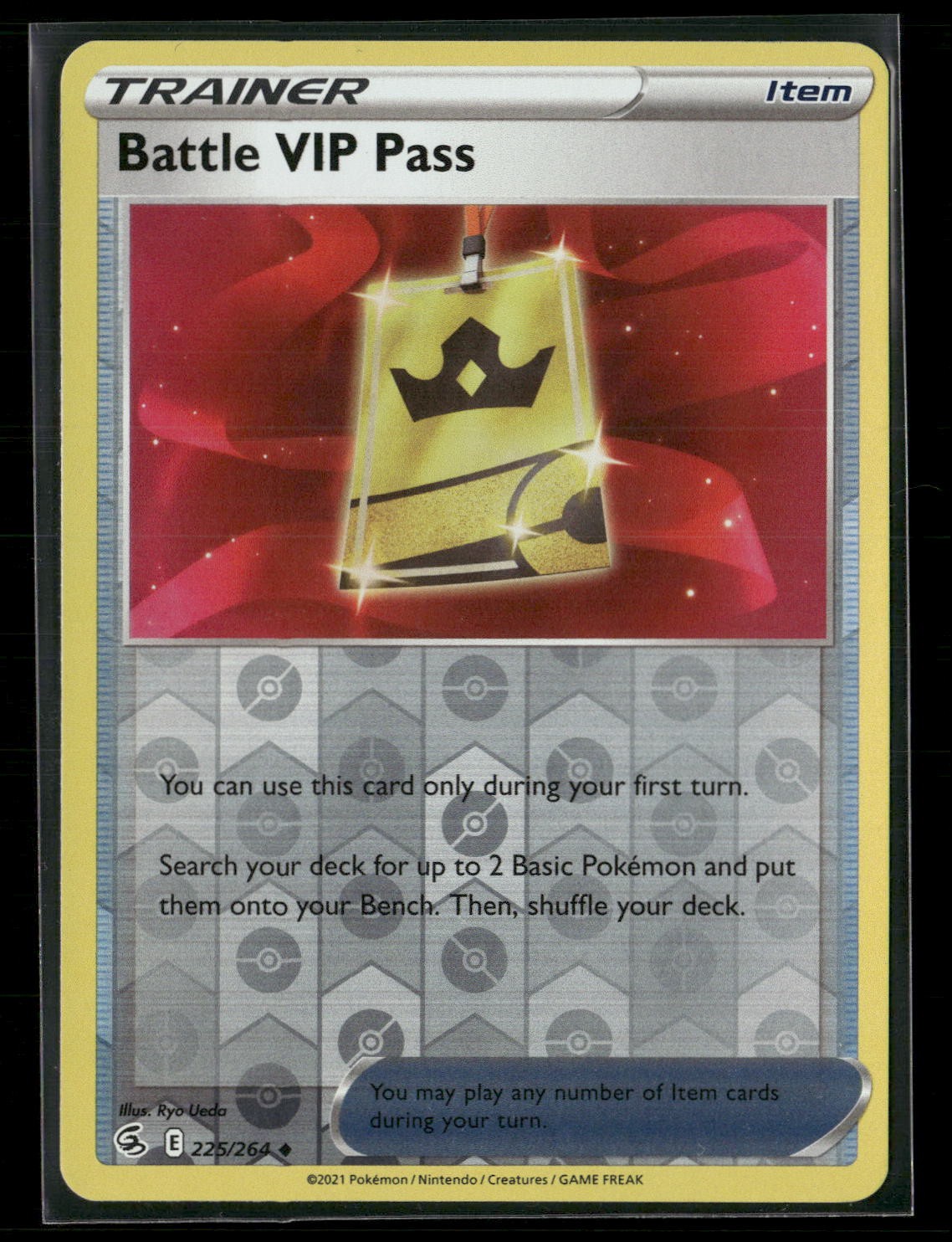 Battle VIP Pass Reverse Holo Uncommon SWSH08: Fusion Strike 225/264 NM