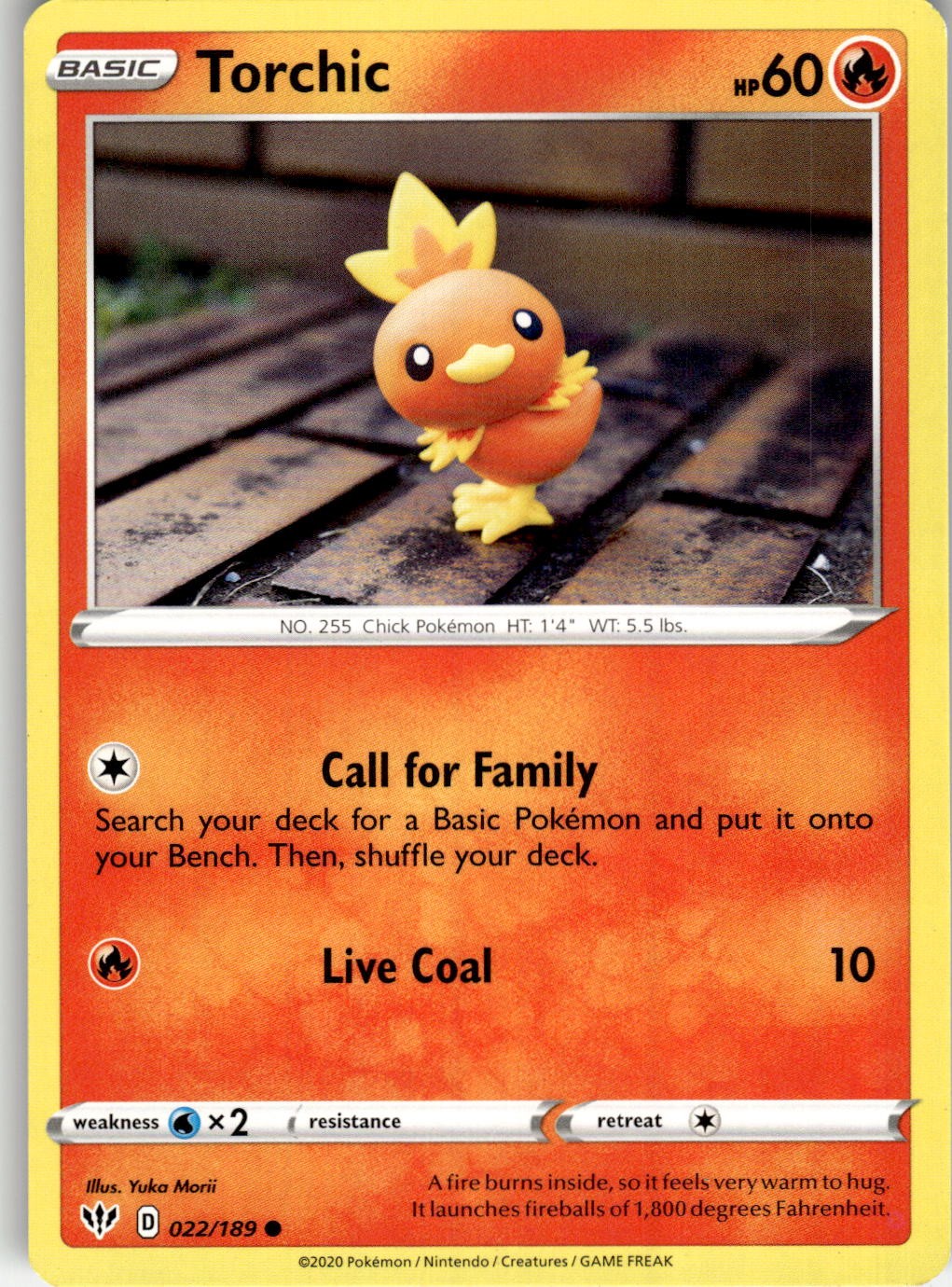 Torchic 022/189 Common Darkness Ablaze Pokemon Near Mint