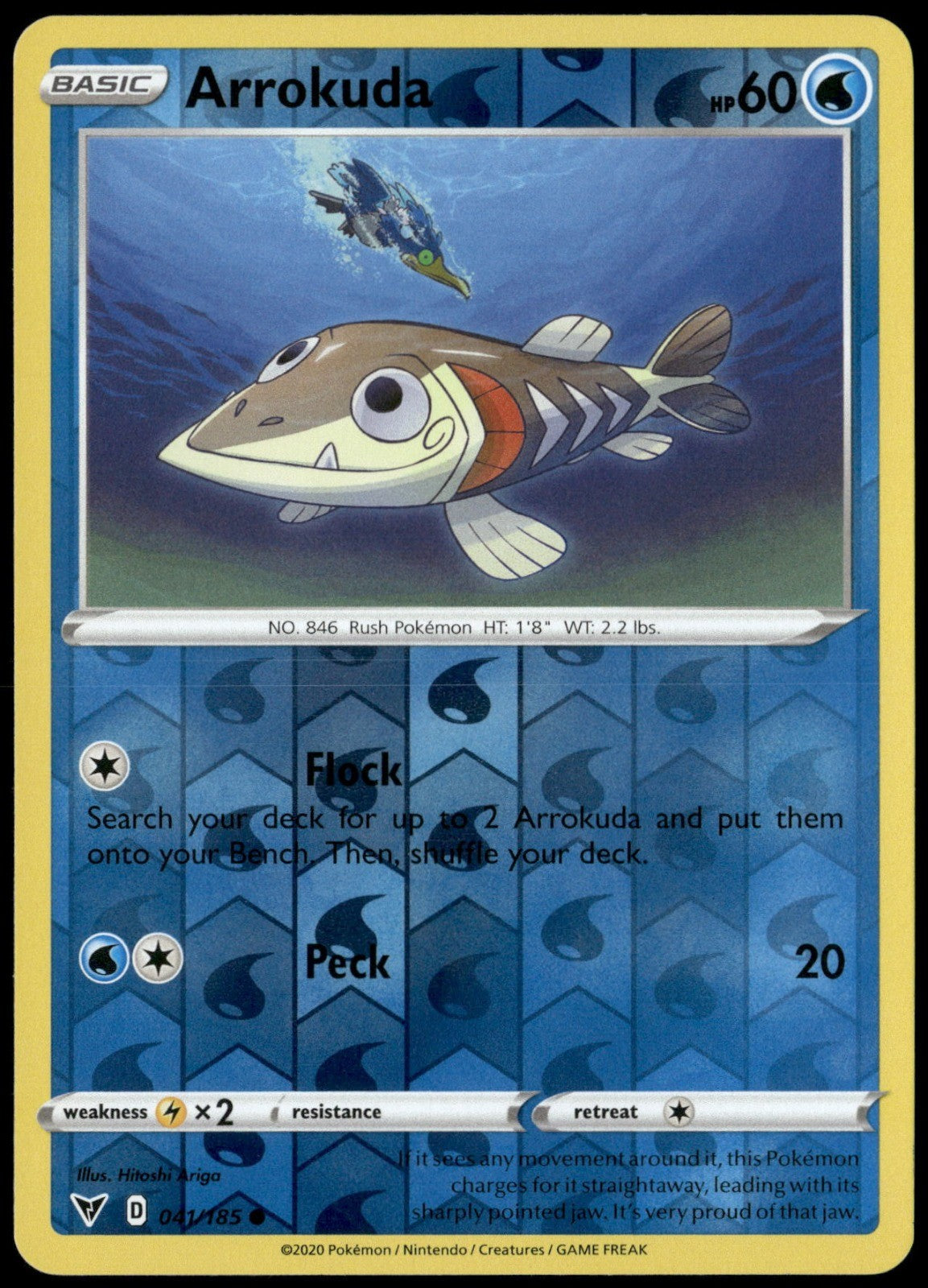 Arrokuda Reverse Holo Common SWSH04: Vivid Voltage 041/185 NM