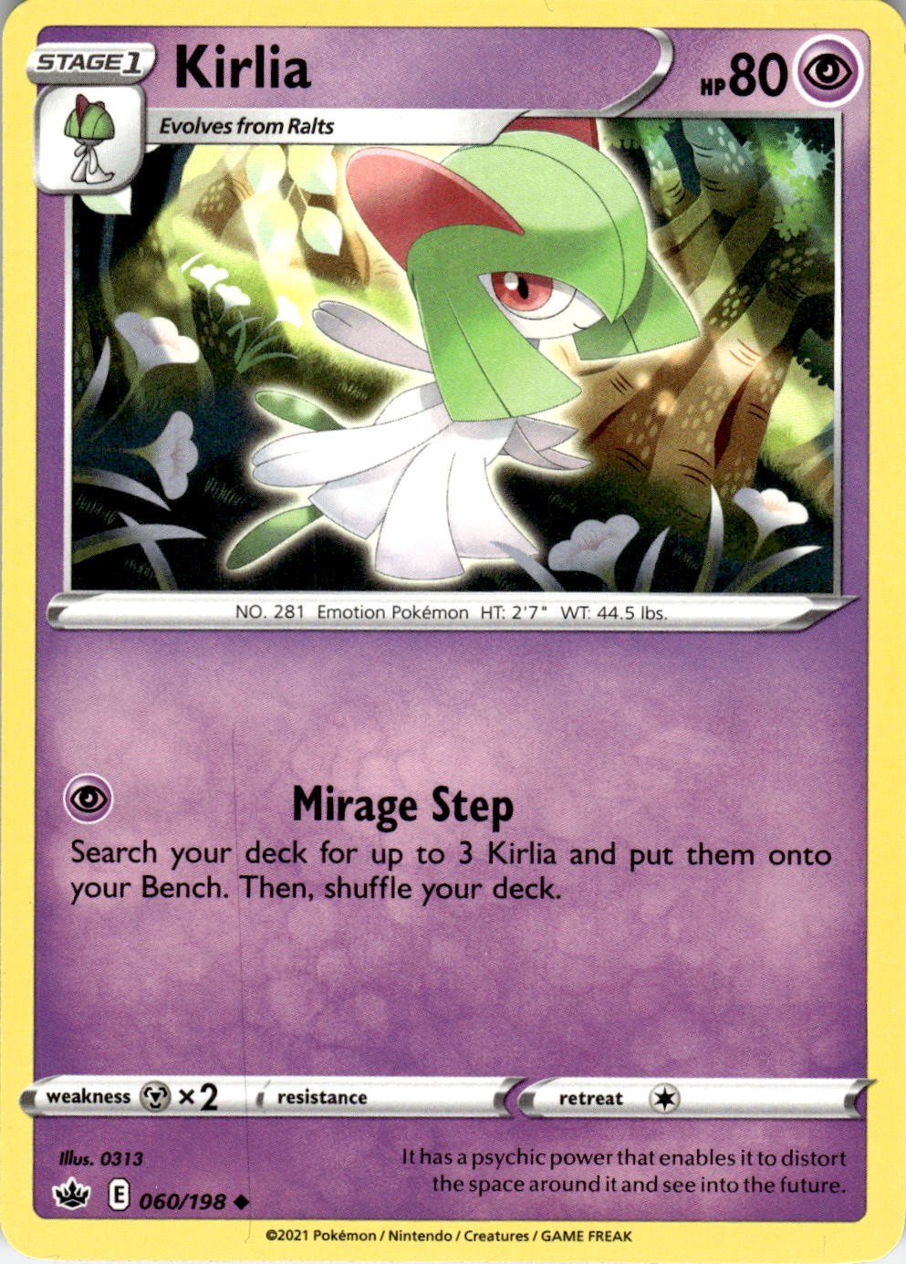 Kirlia 060/198 Uncommon Chilling Reign Pokemon Near Mint