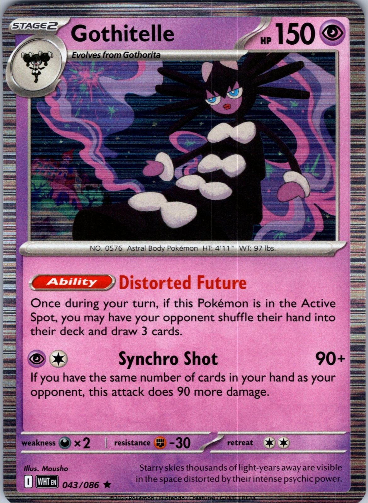 Gothitelle 043/086 Holo Rare White Flare Pokemon Lightly Played