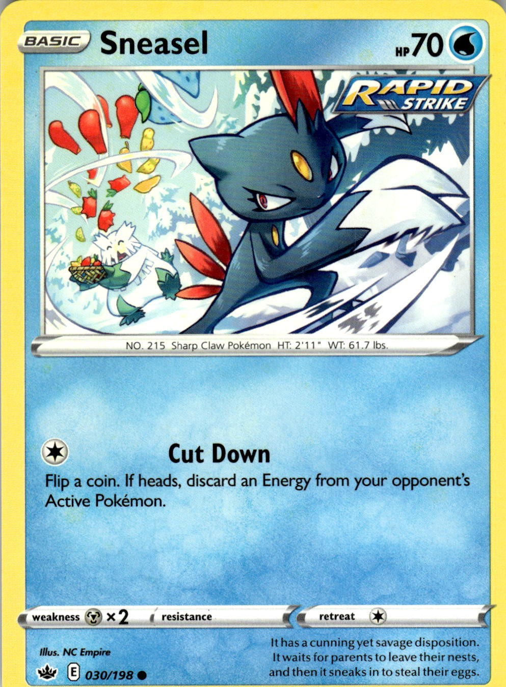 Sneasel 030/198 Common Chilling Reign Pokemon Near Mint