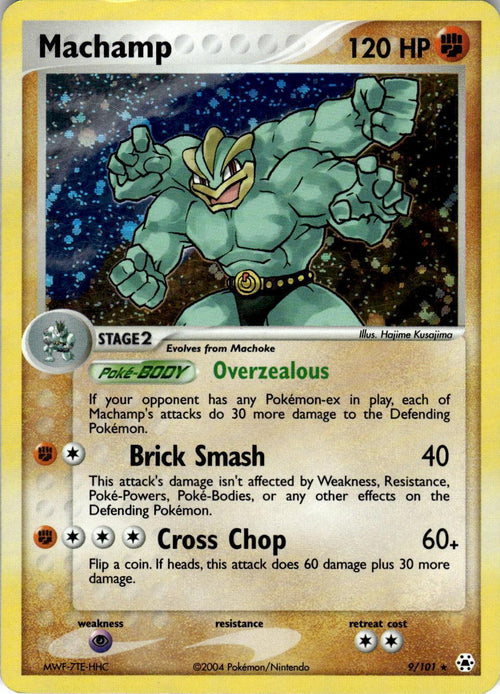 2004 POKEMON MACHAMP 9/101 HOLO RARE HIDDEN LEGENDS NEAR MINT