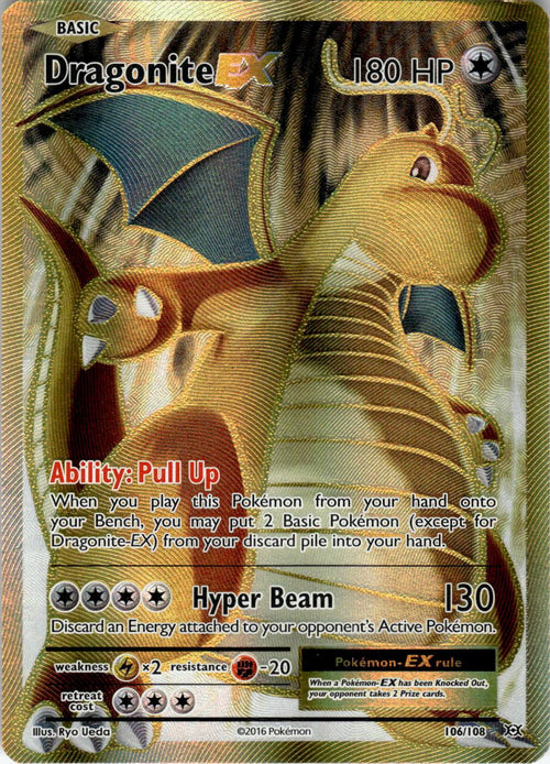 2016 POKEMON DRAGONITE EX 106/108 ULTRA RARE EVOLUTIONS HOLO NEAR MINT